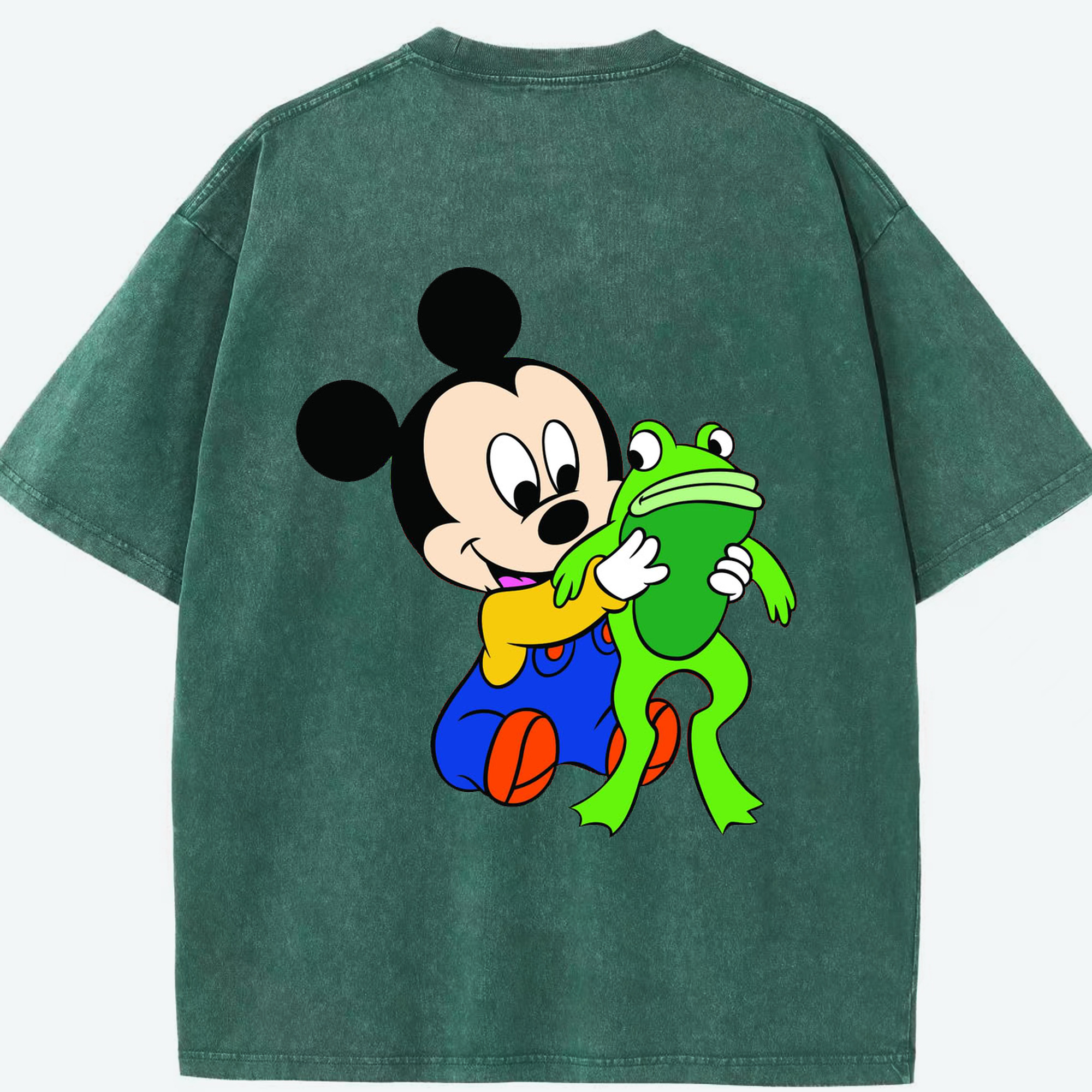（画像用） ミッキーマウス Mickey Mouse 綿100% ヴィンテージ風 半袖Tシャツ（背面プリント）